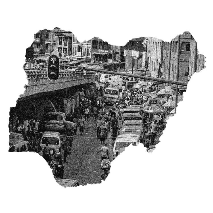 collage image of city of nigeria masked in the map of nigeria